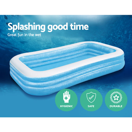 Bestway Kids Pool 305x183x56cm Inflatable Above Ground Swimming Pools 1161L.