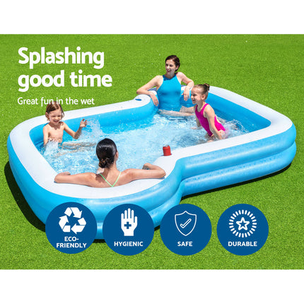 Bestway Kids Pool 115x89x76cm Inflatable Play Swimming Pools w/ Canopy 31L.