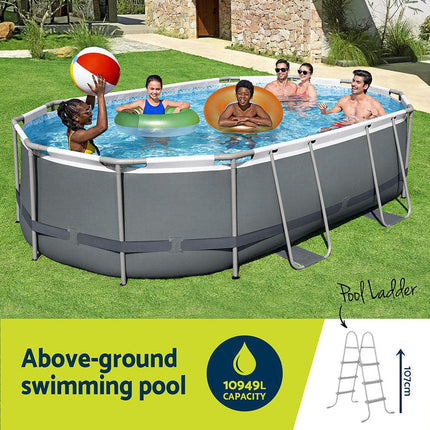 Bestway 488x305x107cm Swimming Pool Steel Frame Set w/ Pump Filter Ladder Cover.