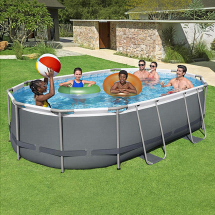 Bestway 488x305x107cm Swimming Pool Steel Frame Set w/ Pump Filter Ladder Cover.