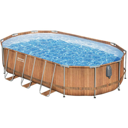 Bestway Swimming Pool Steel Frame Luxury Pool & SPA Massage Set 6.1x3.66x1.22m.