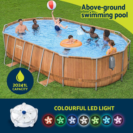 Bestway Swimming Pool Steel Frame Luxury Pool & SPA Massage Set 6.1x3.66x1.22m.