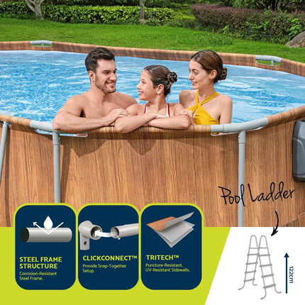 Bestway Swimming Pool Steel Frame Luxury Pool & SPA Massage Set 6.1x3.66x1.22m.