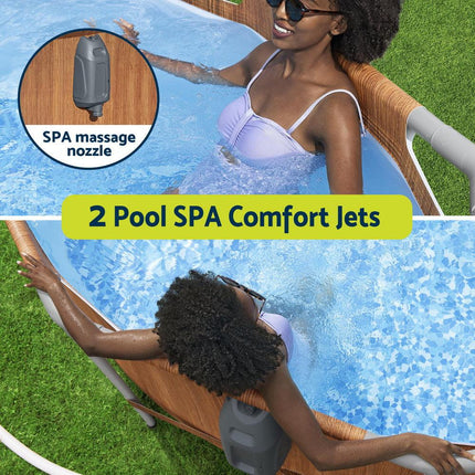 Bestway Swimming Pool Steel Frame Luxury Pool & SPA Massage Set 6.1x3.66x1.22m.