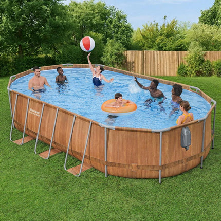 Bestway Swimming Pool Steel Frame Luxury Pool & SPA Massage Set 6.1x3.66x1.22m.