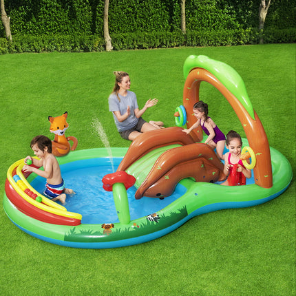 Bestway Kids Pool 183x38cm Round Above Ground Rigid Swimming Pools Dinosaur 946L.