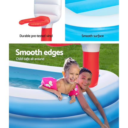 Bestway Kids Pool 262x157x46cm Inflatable Above Ground Swimming Pools 544L.