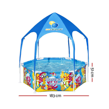 Bestway Swimming Pool 400x211x81cm Steel Frame Above Ground Pools w/ Filter Pump 5700L.