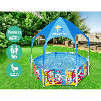 Bestway Swimming Pool 400x211x81cm Steel Frame Above Ground Pools w/ Filter Pump 5700L.