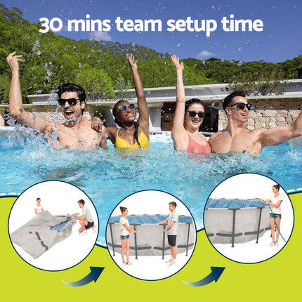 Bestway 366cm Swimming Pool Above Ground Pools Round Filter Pump Cover Ladder.