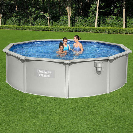 Bestway Swimming Pool Steel Frame Round Pool Set 457cm w/ Filter Ladder 17430L.