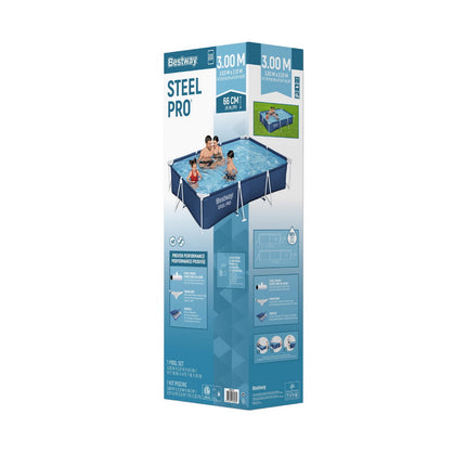 Bestway Swimming Pool 300x201x66cm Steel Frame Above Ground Pools 3300L.