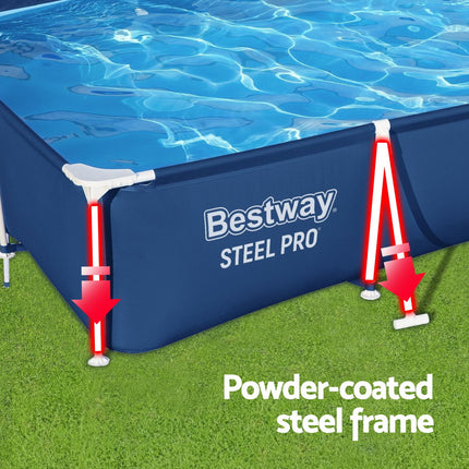 Bestway Swimming Pool 300x201x66cm Steel Frame Above Ground Pools 3300L.