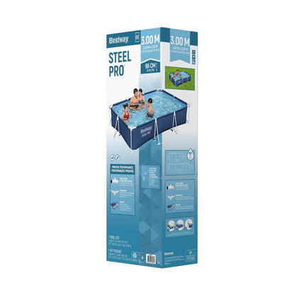 Bestway Swimming Pool 221x150x43cm Steel Frame Above Ground Pools 1200L.