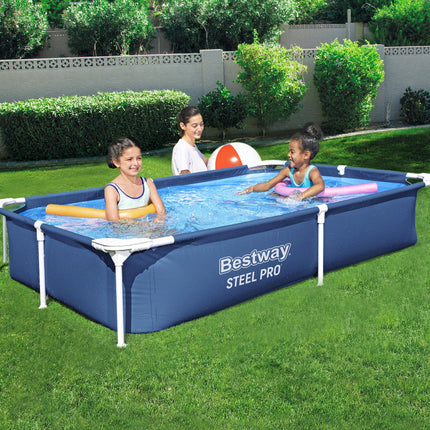 Bestway Swimming Pool 221x150x43cm Steel Frame Above Ground Pools 1200L.