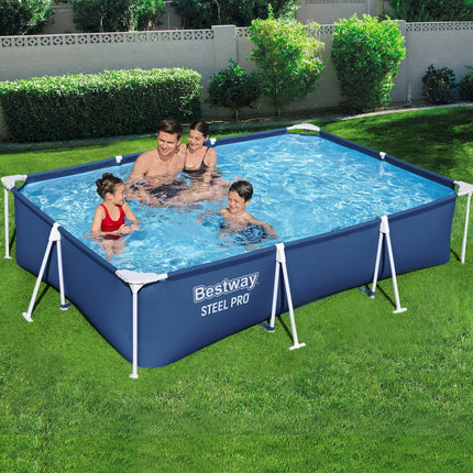 Bestway Swimming Pool 300x201x66cm Steel Frame Above Ground Pools w/ Filter Pump 3300L.