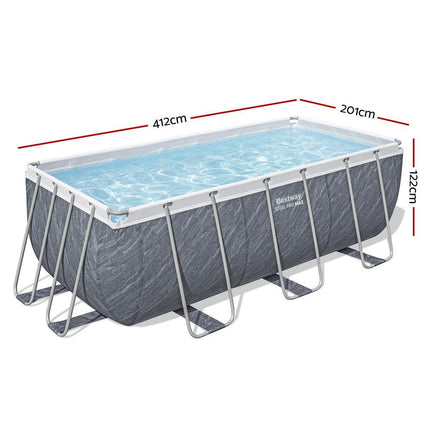 Bestway Swimming Pool 412x201x122cm Steel Frame Pool Set w/Pump Ladder.