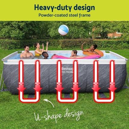 Bestway Swimming Pool 412x201x122cm Steel Frame Pool Set w/Pump Ladder.