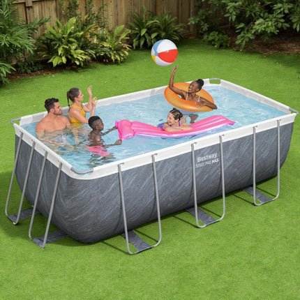 Bestway Swimming Pool 412x201x122cm Steel Frame Pool Set w/Pump Ladder.