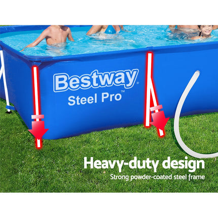 Bestway Swimming Pool 400x211x81cm Steel Frame Above Ground Pools w/ Filter Pump 5700L.