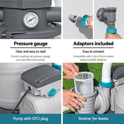 Bestway Pool Pump Sand Filter 2200GPH 8327L/H Pools Flowclear Filters.