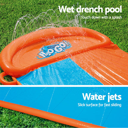 Bestway Water Slide Kids Slip 488cm Dual Slides Inflatable Splash Pad.