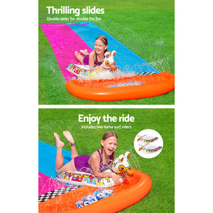 Bestway Water Slide Slip Kids 488cm Dual Slides Splash Pad.