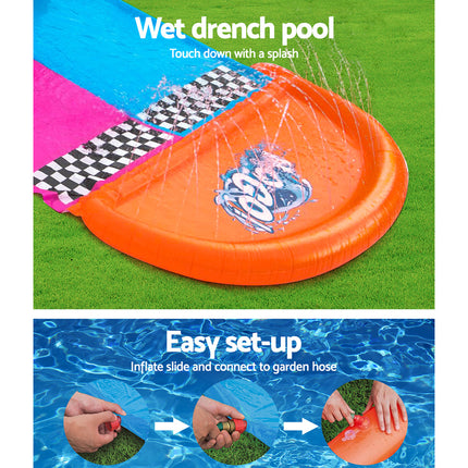 Bestway Water Slide Slip Kids 488cm Dual Slides Splash Pad.