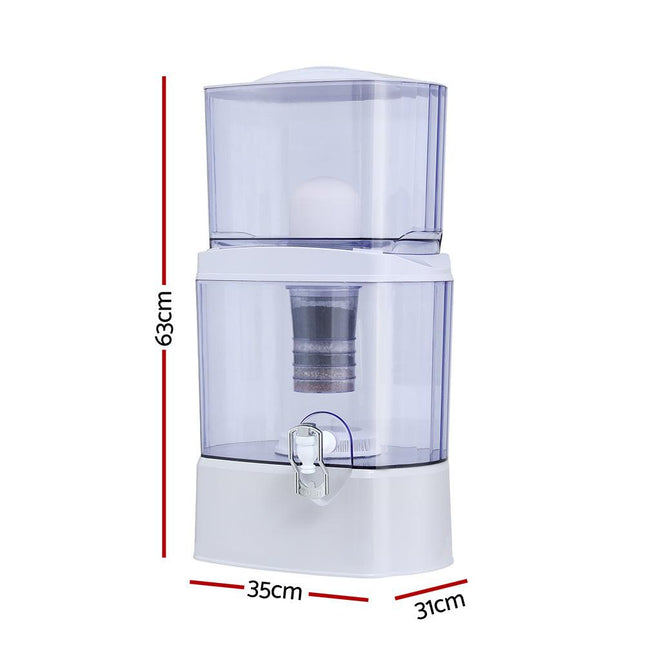 Devanti Benchtop Water Filter 24L Gravity Multi-Stage BPA-Free Home Camping.