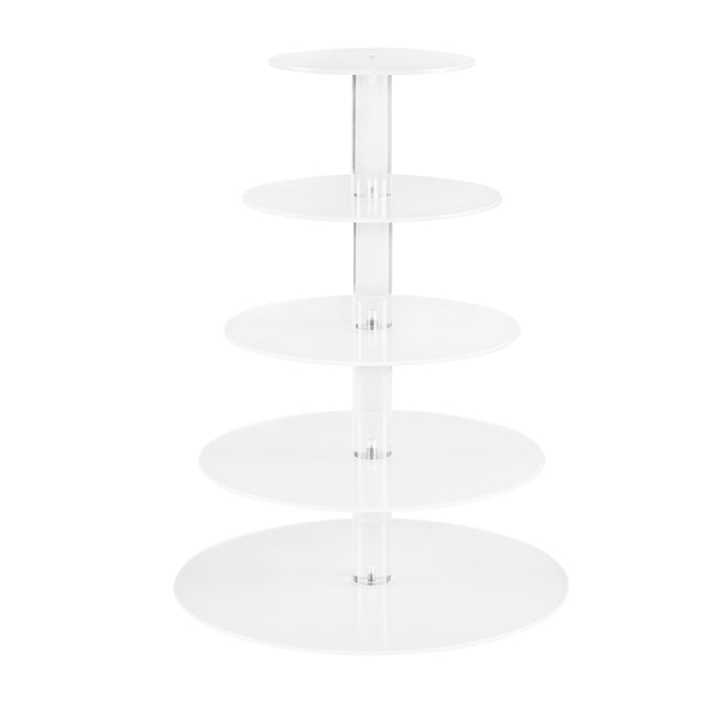 5-Star Chef Cake Stand 5 Tiers Acrylic Holder Display Round Clear Wedding Party.