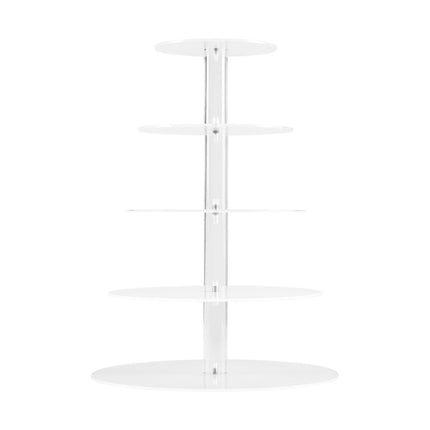 5-Star Chef Cake Stand 5 Tiers Acrylic Holder Display Round Clear Wedding Party.