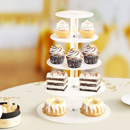 5-Star Chef Cake Stand 5 Tiers Acrylic Holder Display Round Clear Wedding Party.