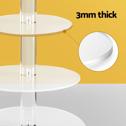 5-Star Chef Cake Stand 5 Tiers Acrylic Holder Display Round Clear Wedding Party.