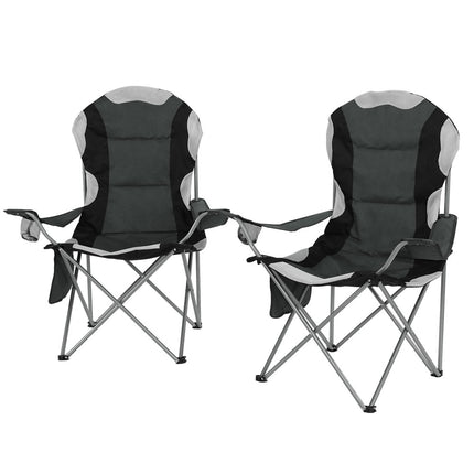 Weisshorn Camping Folding Chair Portable Outdoor Hiking Fishing Picnic Grey 2pcs.