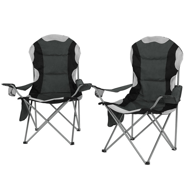 Weisshorn Camping Folding Chair Portable Outdoor Hiking Fishing Picnic Grey 2pcs.