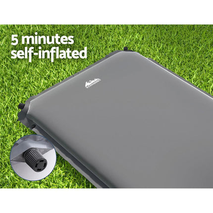 Weisshorn Self Inflating Mattress Camping Sleeping Mat Air Bed Pad Single Grey.