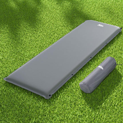 Weisshorn Self Inflating Mattress Camping Sleeping Mat Air Bed Pad Single Grey.