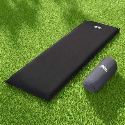 Weisshorn Self Inflating Mattress Camping Sleeping Mat Air Bed Pad Single Black.