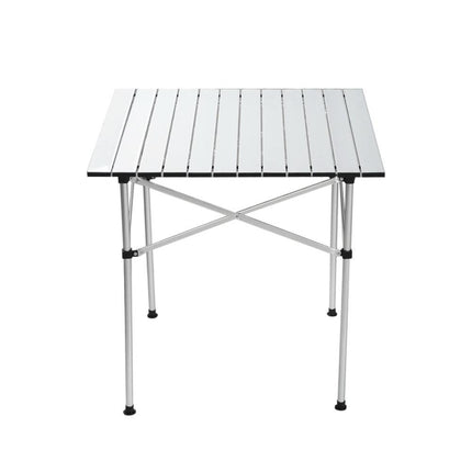 Weisshorn Folding Camping Table 70CM Roll Up Outdoor Picnic BBQ Aluminium Desk.