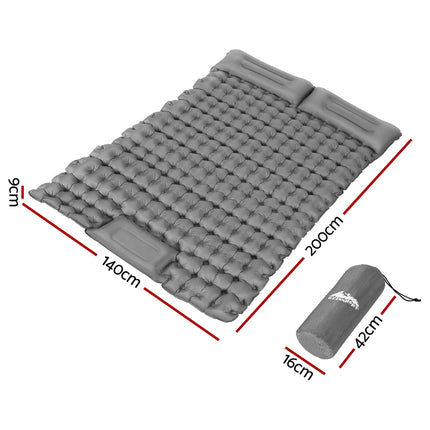 Weisshorn Self Inflating Mattress Camping Sleeping Mat Air Bed Double Pillow Bag.