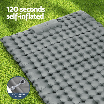 Weisshorn Self Inflating Mattress Camping Sleeping Mat Air Bed Double Pillow Bag.