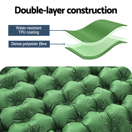 Weisshorn Self Inflating Mattress Camping Sleeping Mat Air Bed Pad Single Pillow.