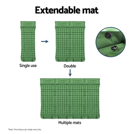 Weisshorn Self Inflating Mattress Camping Sleeping Mat Air Bed Pad Single Pillow.