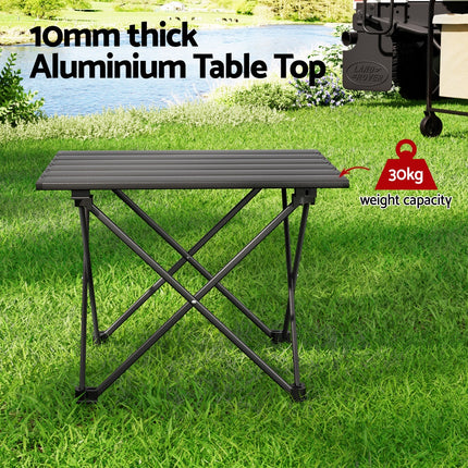 Weisshorn Folding Camping Table 40CM Roll Up Outdoor Picnic BBQ Aluminium Desk.