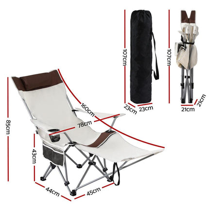 Weisshorn Camping Chair Reclining Adjustable Portable Outdoor Folding Lightweight.