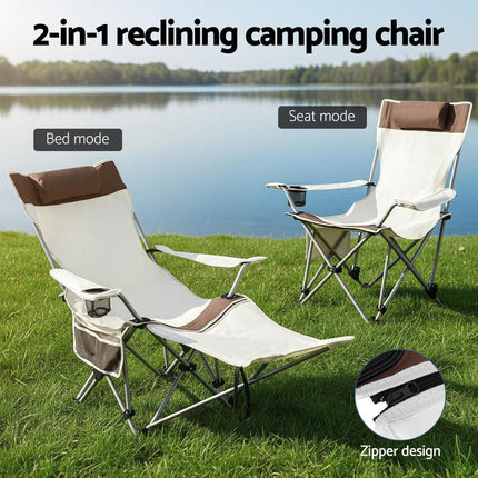Weisshorn Camping Chair Reclining Adjustable Portable Outdoor Folding Lightweight.