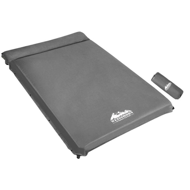 Weisshorn Self Inflating Mattress 10CM Camping Sleeping Mat Air Double Grey.