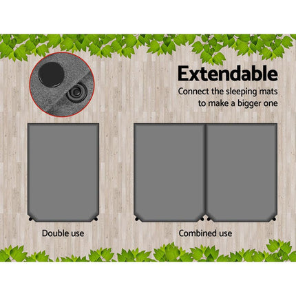 Weisshorn Self Inflating Mattress 10CM Camping Sleeping Mat Air Double Grey.