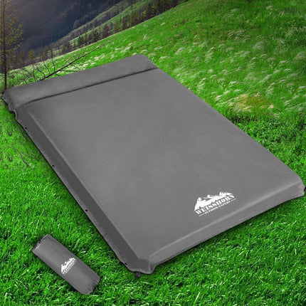 Weisshorn Self Inflating Mattress 10CM Camping Sleeping Mat Air Double Grey.