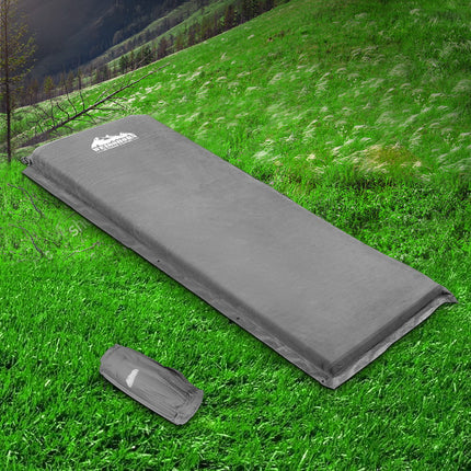Weisshorn Self Inflating Mattress Camping Sleeping Mat Air Bed Single Grey.